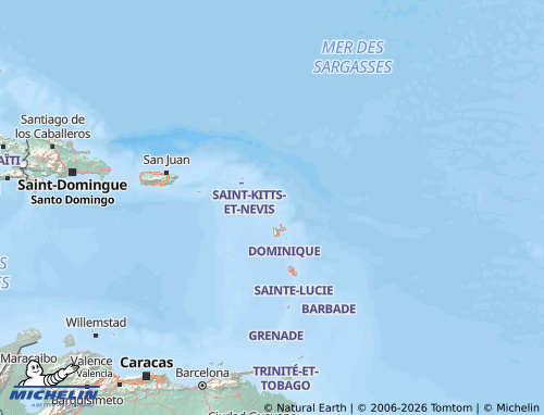 Carte MICHELIN Antigua-et-Barbuda - ViaMichelin