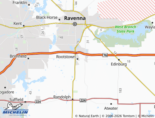 Carte MICHELIN Rootstown - ViaMichelin