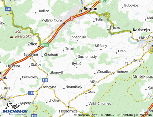 Mappa MICHELIN Suchomasty - ViaMichelin
