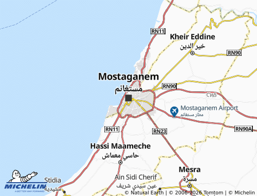 MICHELIN-Landkarte Mostaganem - ViaMichelin
