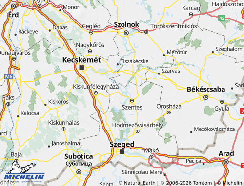MICHELIN Csongrádi járás map - ViaMichelin