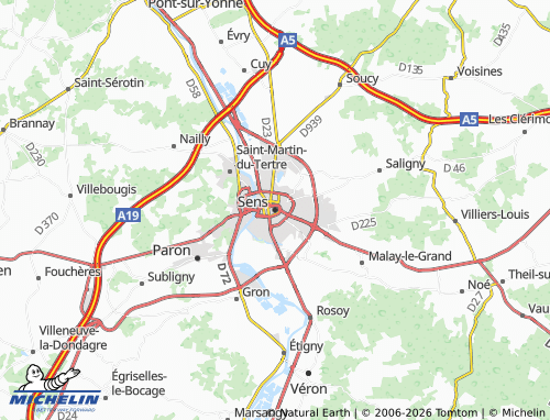 Mappa MICHELIN Sens - ViaMichelin