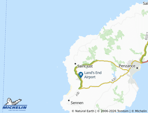 MICHELIN Botallack map - ViaMichelin