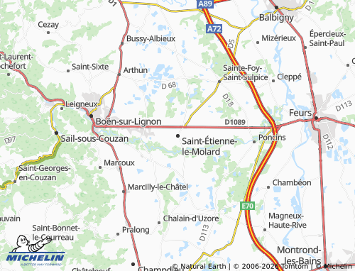 Carte MICHELIN Saint-Étienne-le-Molard - ViaMichelin