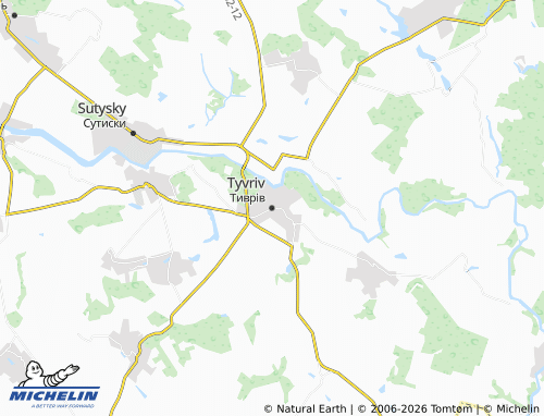 Mappa MICHELIN Tyvriv - ViaMichelin