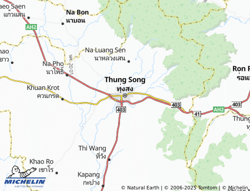MICHELIN Thung Song map - ViaMichelin