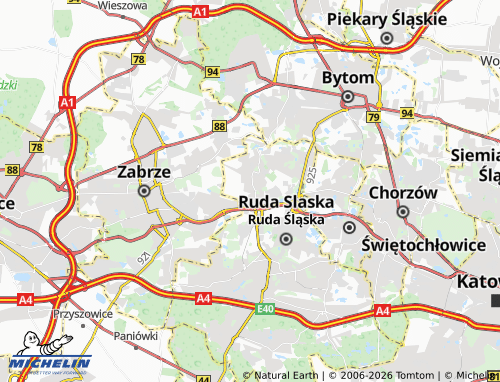 MICHELIN Ruda map - ViaMichelin